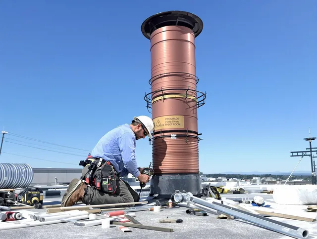 Installed chimney liner by Wayland Chimney Sweep in Wayland, MA