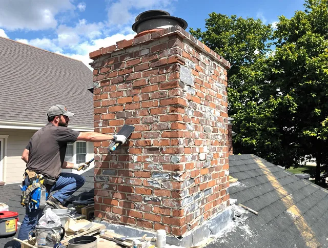 Completed chimney rebuild by Wayland Chimney Sweep in Wayland, MA