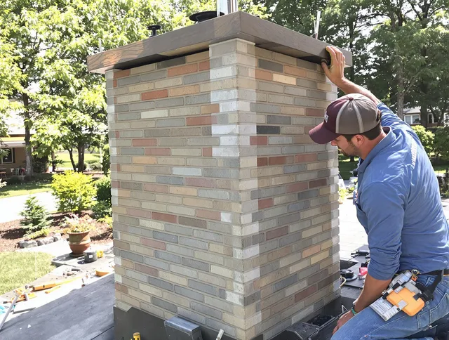 Wayland Chimney Sweep completing a modern chimney remodel in Wayland, MA