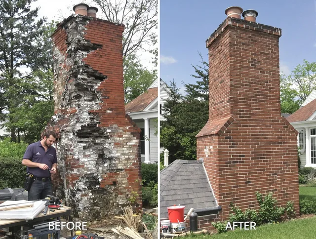 Wayland Chimney Sweep performing a full chimney restoration in Wayland, MA