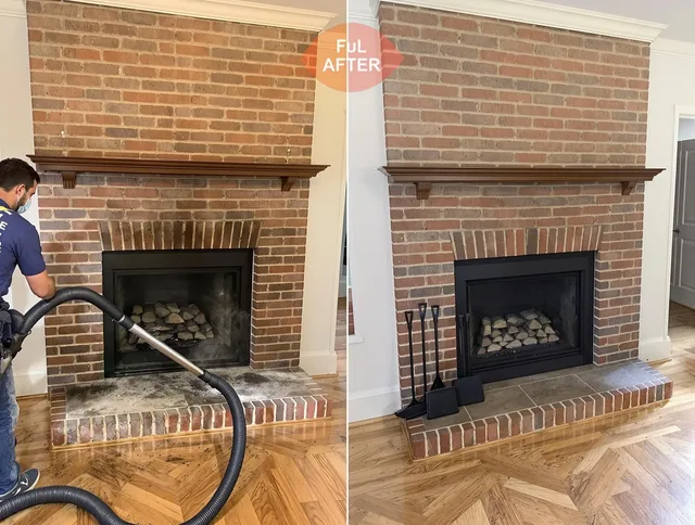 Wayland Chimney Sweep carefully sanitizing a fireplace in Wayland, MA