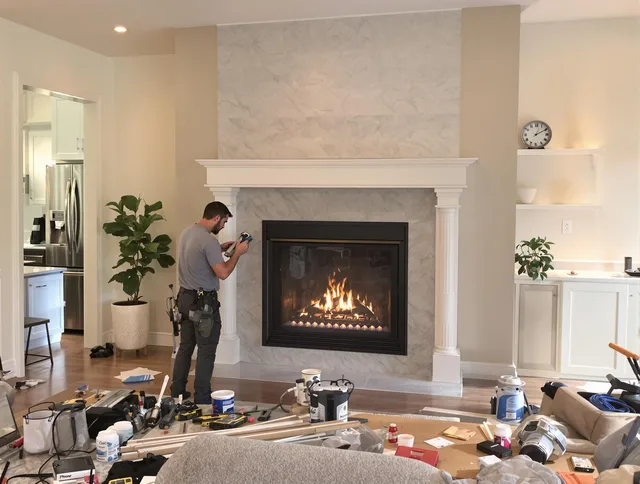 Newly installed fireplace by Wayland Chimney Sweep in Wayland, MA