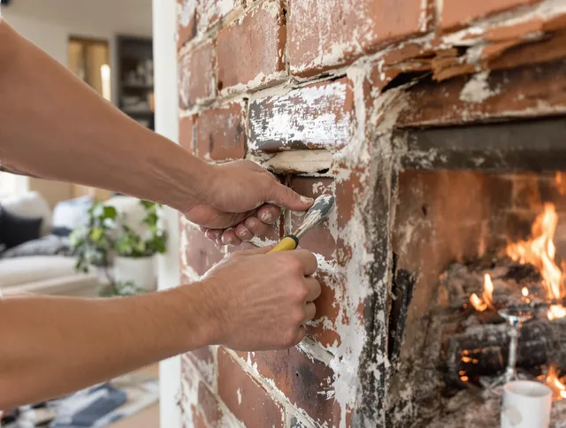 Routine fireplace repair by Wayland Chimney Sweep in Wayland, MA
